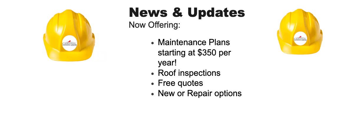 White background with two yellow hard hats. Text in center reads: 
